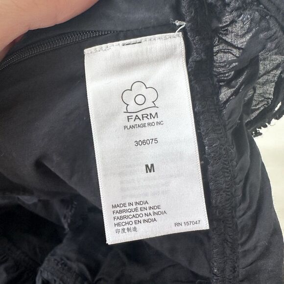 FARM Rio Ruffled Broderie Anglaise Tank Black Eyelet Tie Straps Medium $144 - Picture 11 of 12